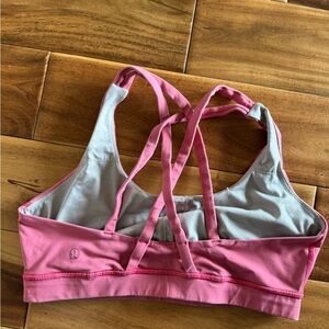 Lululemon Athletica Pink and Gray Strappy Sports Bra